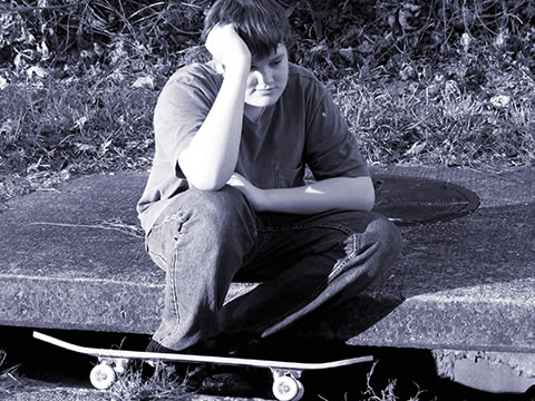 boy looking sad