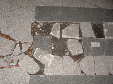 broken paving