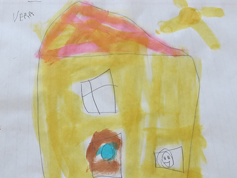 child's painting of a house