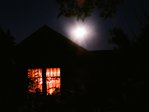 house at night