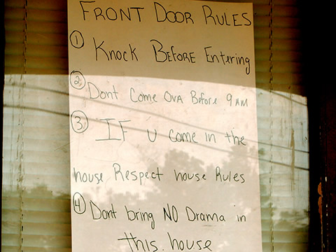 house rules on front door